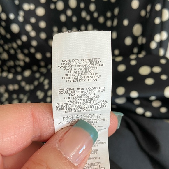 Nasty Gal MIDI Skirt Black With White Polka Dots Size 2 - Picture 5 of 8